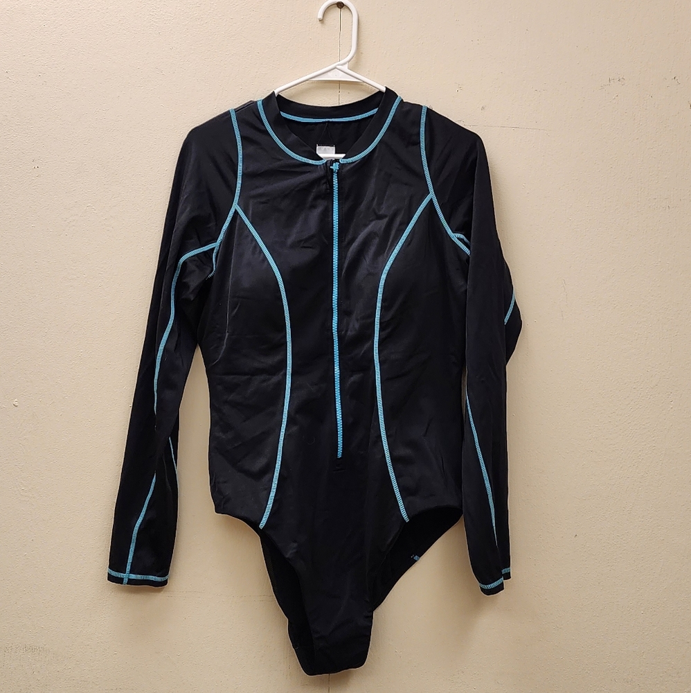 Swimsuits for all size 18 Zip up Sports Bodysuit